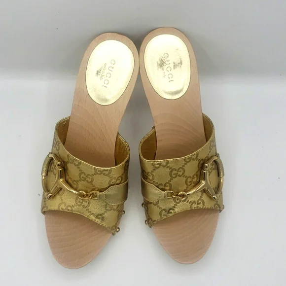 Gucci clog size 9 1/2 NEW COLOR GOLD 100% AUTHENTIC